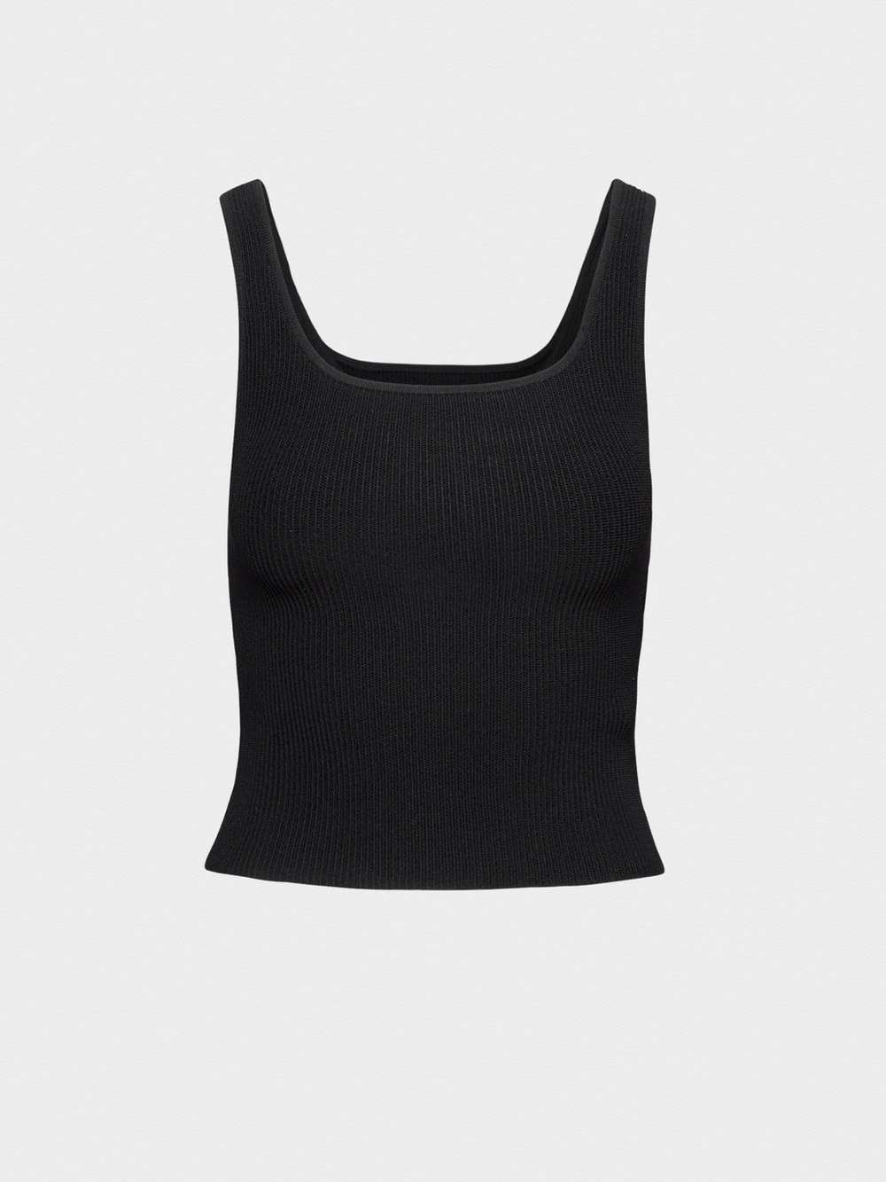 Aritzia Babaton Sculpt Knit Tank Black Ribbed Square Neck